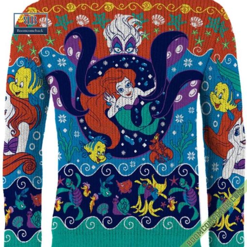 Disney The Little Mermaid Characters Ugly Christmas Sweater