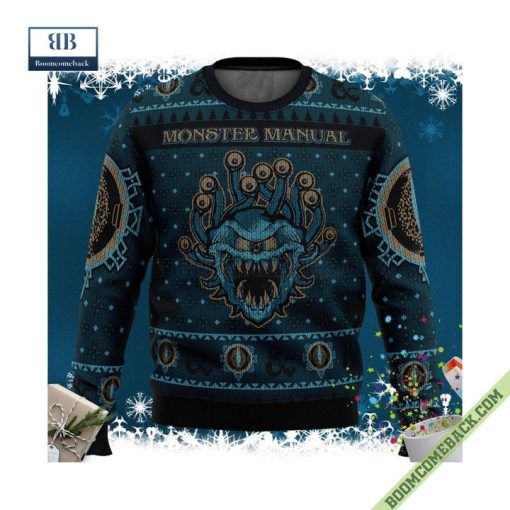 DND Dungeons And Dragons Monster Manual Ugly Christmas Sweater
