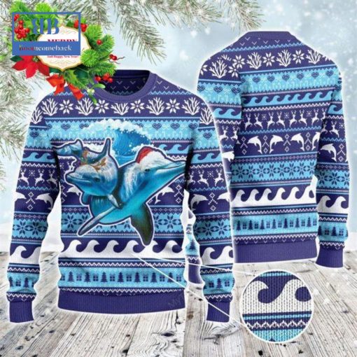 Dolphin Into The Ocean Ugly Christmas Sweater