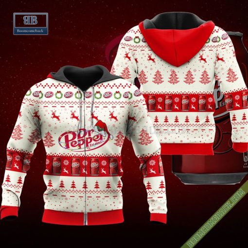 Dr Pepper Santa Hat Christmas Ugly Christmas Sweater Hoodie Zip Hoodie Bomber Jacket