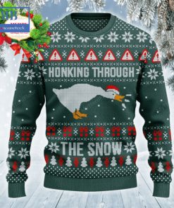 duck honking through the snow ugly christmas sweater 3 AsjVf