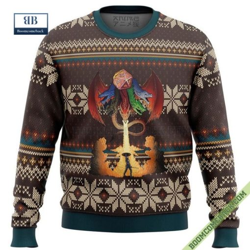Dungeons And Dragons The Five Heads Of Tiamat Ugly Christmas Sweater