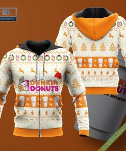 dunkin donuts santa hat christmas ugly christmas sweater hoodie zip hoodie bomber jacket 3 pLxB6