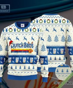 Dutch Bros Coffee Santa Hat Christmas Ugly Christmas Sweater Hoodie Zip Hoodie Bomber Jacket
