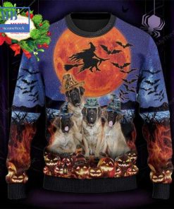 english mastiff witch halloween ugly christmas sweater 3 ZQUlT