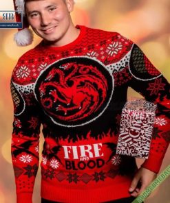 fire blood targaryen game of thrones ugly christmas sweater 3 pMYua