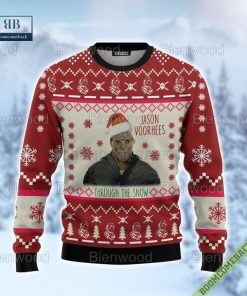 friday the 13th jason voorhees through the snow christmas sweater 3 67hjD