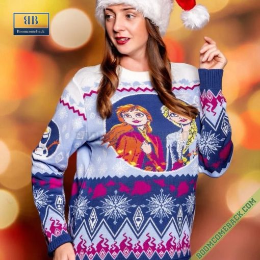 Frozen Elsa And Anna Ugly Christmas Sweater Gift For Adult And Kid