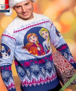 frozen elsa and anna ugly christmas sweater gift for adult and kid 5 o4lTO