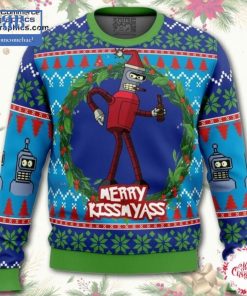 Futurama Bender Merry Kissmyass Ugly Christmas Sweater