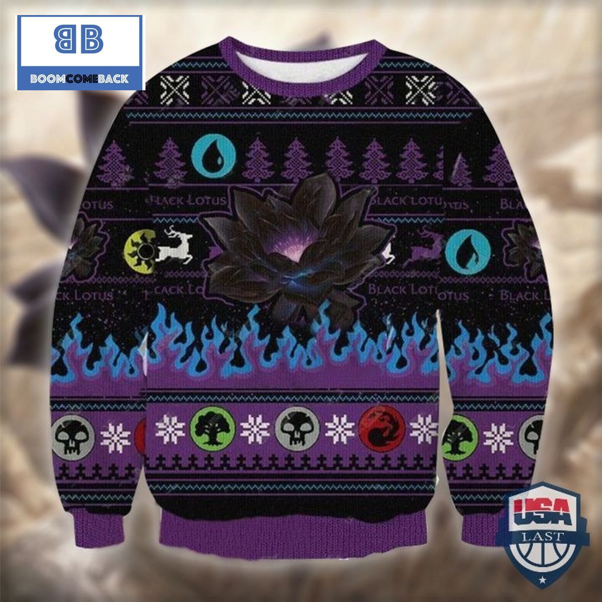 Game MTG Black Lotus Ugly Knitted Sweater