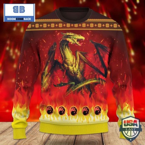 Game MTG Shivan Dragon Ugly Knitted Sweater