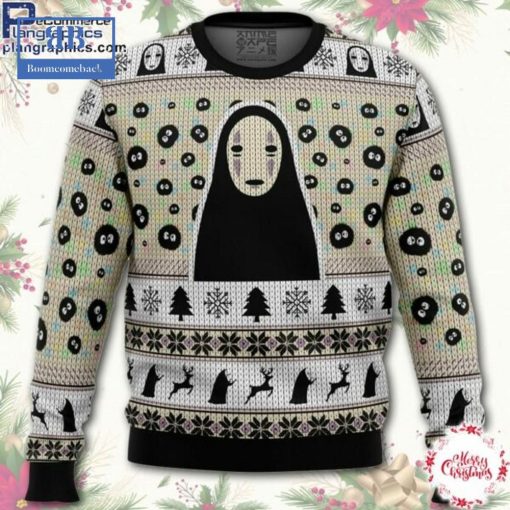 Ghibli No Face And Soot Sprites Ugly Christmas Sweater