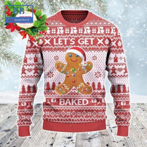 Gingerbread Let’s Get Baked Ugly Christmas Sweater