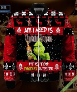 grinch all i need is captain morgan it is too peopley outside ugly christmas sweater hoodie zip hoodie bomber jacket 4 3jqWq