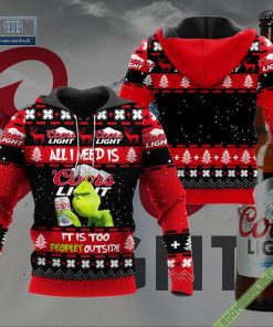 grinch all i need is coors light it is too peopley outside ugly christmas sweater hoodie zip hoodie bomber jacket 2 DQQnW