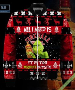 grinch all i need is fireball it is too peopley outside ugly christmas sweater hoodie zip hoodie bomber jacket 4 rZEyu