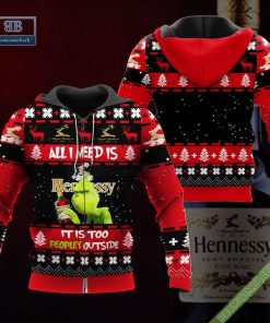 grinch all i need is hennessy it is too peopley outside ugly christmas sweater hoodie zip hoodie bomber jacket 3 u7dN3