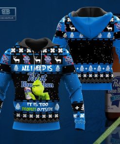grinch all i need is pabst blue ribbon it is too peopley outside ugly christmas sweater hoodie zip hoodie bomber jacket 2 nScEU