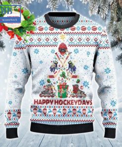happy hockeydays christmas gift ugly christmas sweater 3 4VsaU
