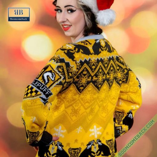 Harry Potter Hufflepuff House Ugly Christmas Sweater Gift For Adult And Kid