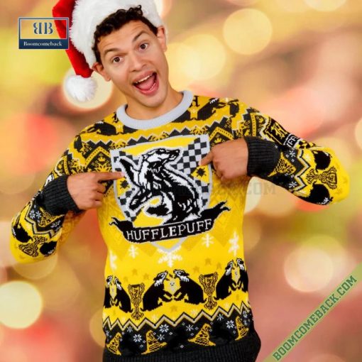 Harry Potter Hufflepuff House Ugly Christmas Sweater Gift For Adult And Kid