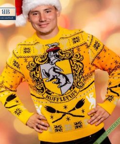 Harry Potter Hufflepuff Logo Ugly Christmas Sweater