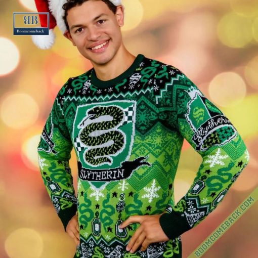 Harry Potter Slytherin House 3D Ugly Christmas Sweater Gift For Adult And Kid