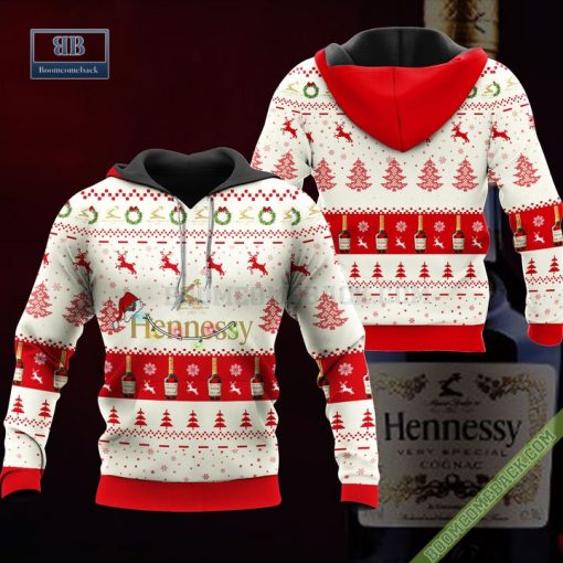 Hennessy Santa Hat Christmas Ugly Christmas Sweater Hoodie Zip Hoodie Bomber Jacket