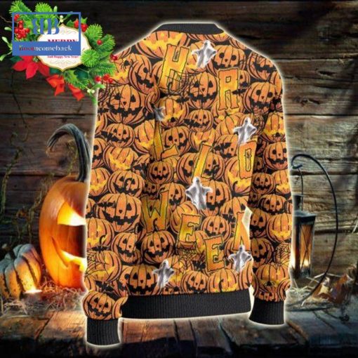 Hereford Cattle Halloween Pumpkin Ugly Christmas Sweater