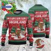 Highland Cattle Denim Bib Overalls Ugly Christmas Sweater