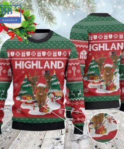 Highland Cattle Christmas Tree Snowman Ugly Christmas Sweater