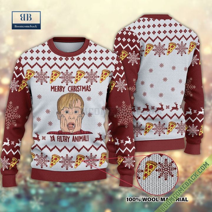Home Alone Merry Christmas Ya Filthy Animali Pizza Ugly Sweater
