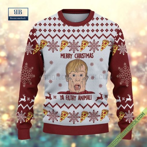 Home Alone Merry Christmas Ya Filthy Animali Pizza Ugly Sweater