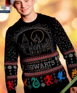 id rather stay at hogwarts this christmas ugly sweater 3 sYEvD