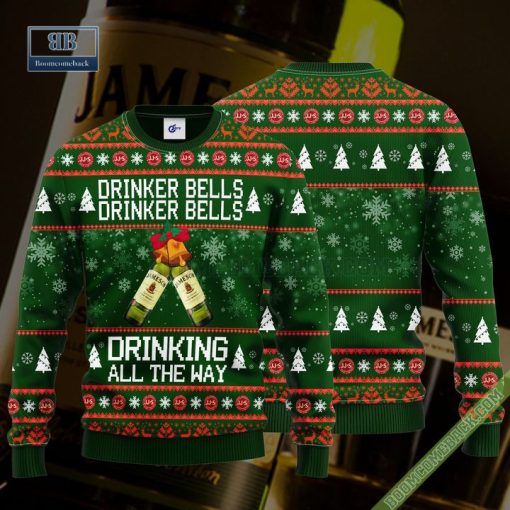 Jameson Drinker Bells Drinker Bells Drinking All The Way Ugly Christmas Sweater