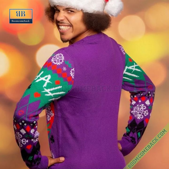 Joker With Santa Hat Ha Ha Happy Christmas Ugly Sweater