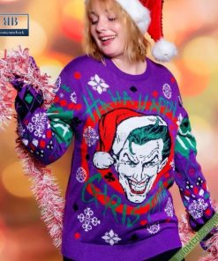 joker with santa hat ha ha happy christmas ugly sweater 5 qW8uV