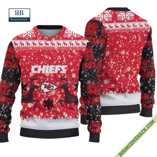 Kansas City Chiefs Christmas Reindeer Ugly Christmas Sweater