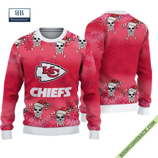 Kansas City Chiefs Christmas Skull Ugly Knitted Sweater