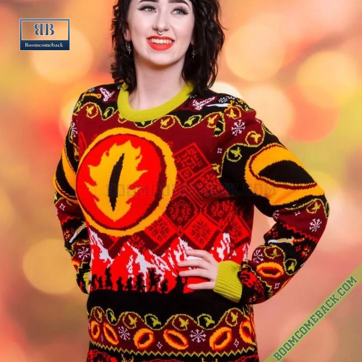 Lord of The Rings Eye Of Sauron Christmas Sweater Jumper