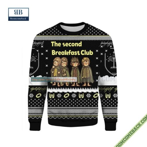 LOTR The Second Breakfast Club Meme Ugly Christmas Sweater