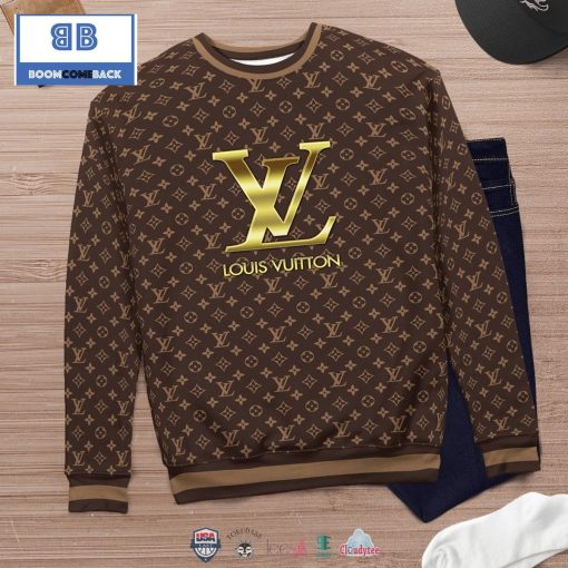 Louis Vuitton Brown 3D Ugly Sweater