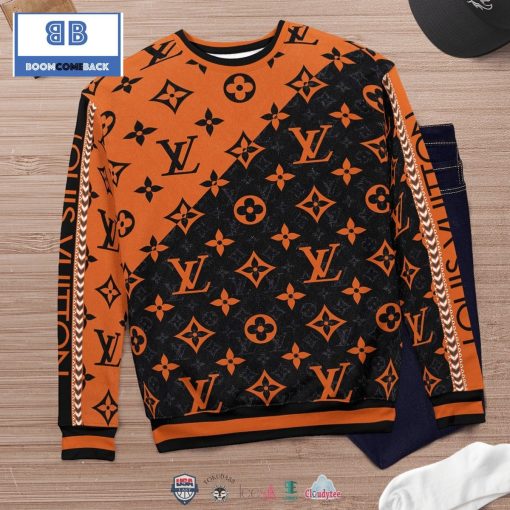 Louis Vuitton Orange Black 3D Ugly Sweater