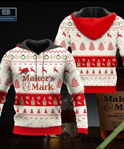 Makers Mark Santa Hat Christmas Ugly Christmas Sweater Hoodie Zip Hoodie Bomber Jacket