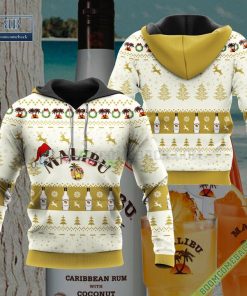 Malibu Rum Santa Hat Christmas Ugly Christmas Sweater Hoodie Zip Hoodie Bomber Jacket