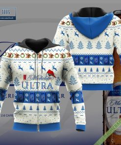 michelob ultra santa hat christmas ugly christmas sweater hoodie zip hoodie bomber jacket 3 0OioO