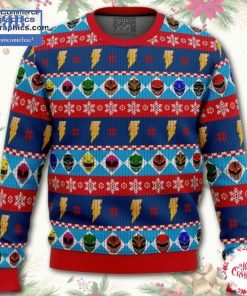 Mighty Morphin Power Rangers Helmets Ugly Christmas Sweater