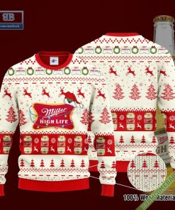 Miller High Life Santa Hat Christmas Ugly Christmas Sweater Hoodie Zip Hoodie Bomber Jacket