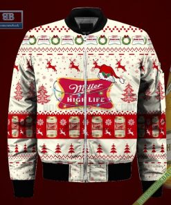 miller high life santa hat christmas ugly christmas sweater hoodie zip hoodie bomber jacket 4 uRtWq
